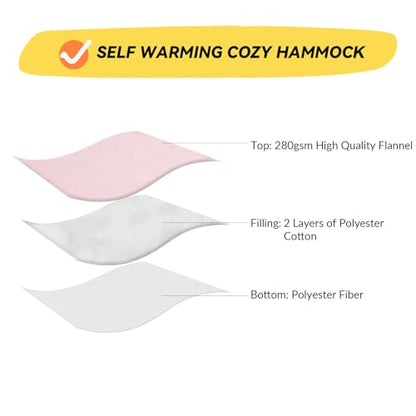 Cat and Dog Hammock Bed for Small Dogs, Brethable Wooden Cat Pet Rabbit Elevated Bed Cots Furniture for All Seasons Fleece Pink - color: Fleece Pink