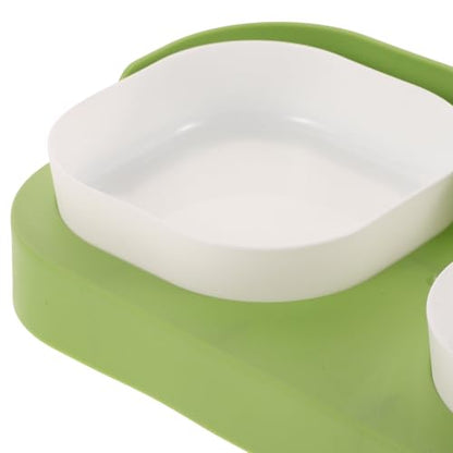 HEMOTON Cat and Dog Feeding Bowl Set Nonslip Plastic Pet Food and Water Bowls for Cats and Puppies Spill-Resistant Feeder for Home Use