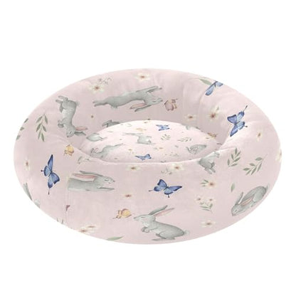 Round Cat Bed Dog Bed,20in Cute Rabbit Washable Non-Slip Bottom Soft Pet Bed for Small Medium Dogs and Cats - size: 20in