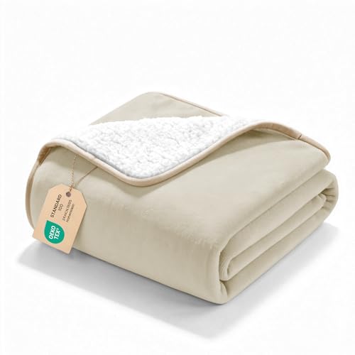 gogobunny Waterproof Bed Blanket, Reversible Sherpa Fleece Throw Blanket for Dog Puppy Cat, Furniture Cover Protects Bed Couch Sofa from Liquid Pee and Pet Fur (Cream, 25x35 inches) - color: Cream, size: 25x35 inches