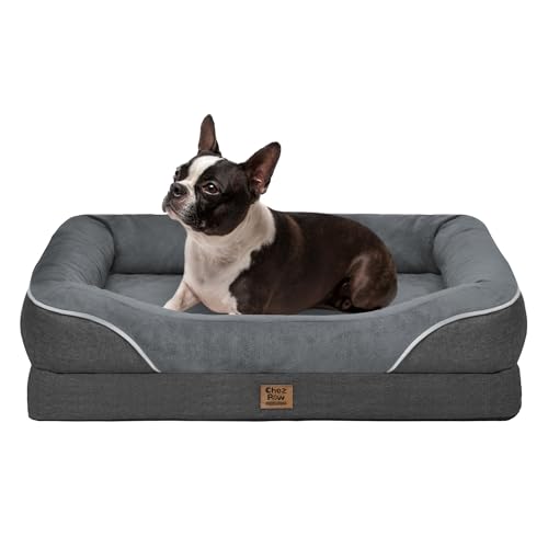 Large Orthopedic Dog Bed Washable - XL Dog Couch Sofa - Four Sides Dogs Beds Waterproof Non-Slip for Large Sized Dogs - color: Dark Grey, size: Large (36"L x 27"W x 7"Th)