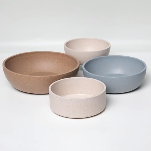 Loving Pets - Dolce Bamboo - Eco-Friendly Pet Bowls & Dishes for Dog, Cats, Puppy Food and Water Dish -Sustainable and Dishwasher Safe, Made with Real Bamboo (Medium, Oat-Beige) - color: Oat Beige, size: Medium Dish
