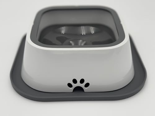 No Spill Dog Water Bowl with Silicone Mat - Spill Proof Slow Drinking Bowl for Home, Car & Travel - Mess-Free Water Bowl for Dogs