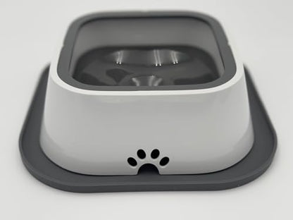No Spill Dog Water Bowl with Silicone Mat - Spill Proof Slow Drinking Bowl for Home, Car & Travel - Mess-Free Water Bowl for Dogs