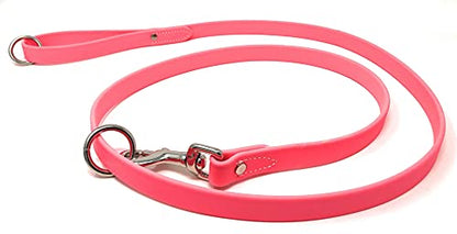 Regal Dog Products Waterproof Leash – 5 ft. Pink Dog Leash with Easy to Use Collar Hook, Lightweight, and Proof Training Pet Lead with Vinyl-Coated Webbing for Small, Medium, Large, or XL Dogs - color: Pink