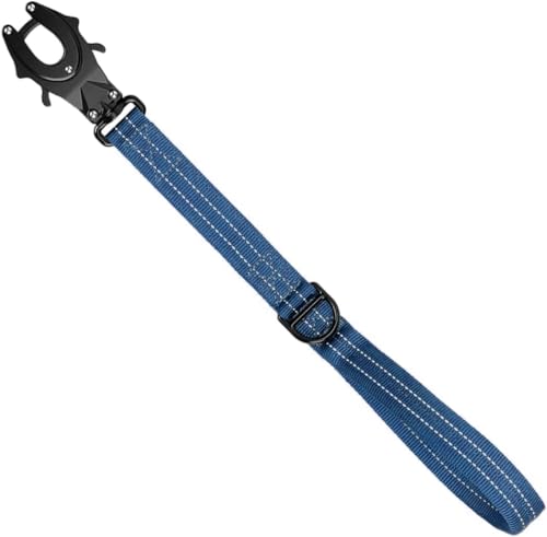ICEFANG Short Dog Leash 25 Inch Reflective Nylon Traffic Leash with Padded Handle,Heavy Duty Auto Lock Swivel Clip for Medium Large Dogs No Pull Training Walking (Blue, 25 Inch) - color: Blue, size: 25 Inch