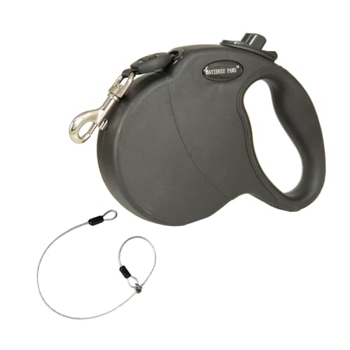 13Ft Chew Proof Retractable Dog Leash Anti-Chewing Wire Ropes Hands-Free Adjustable Safety Lock Durable Nylon Belt for Small Dogs Black S - color: Black, size: Small
