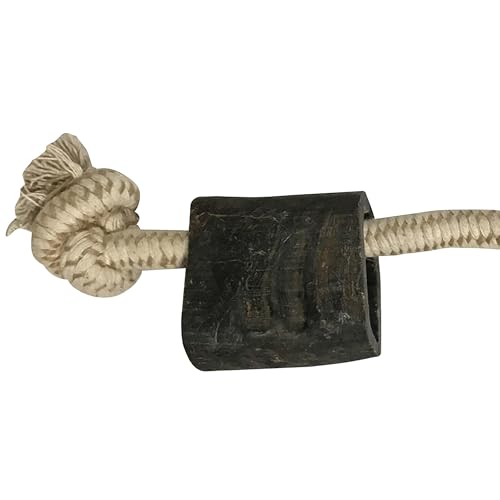 QT Dog Mossy Oak: Water Buffalo Horn & Tug Dog Chew - 12" Knotted Natural Cotton Rope, Pet Toy, No Preservatives, Horn, Long-Lasting, Combines Play & Chewing - style: 12"