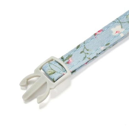 2 Pack Cotton Cat Collar, Removable Bowtie, Floral Pattern, Safety Breakaway Clasp, Adjustable for Cats.(Adult Cat, Pink+Grey) - color: 2 Pack (Pink+Grey)
