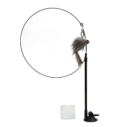 VINGVO Suction Cup Cat Toys for Indoor Cats, Cat Toy Handheld Teaser Wand Toy Interactive Cat Toy Hanging Door Kitten Toys for Kitty Kitten Scratching Exercise Indoor (Squirrel) - size: squirrel