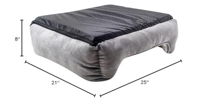 long rich rectangle bolster Pet Bed, Dog bed medium size, Gray With, 25x21x8 Inch (Pack of 1) (HCT-REC-005)