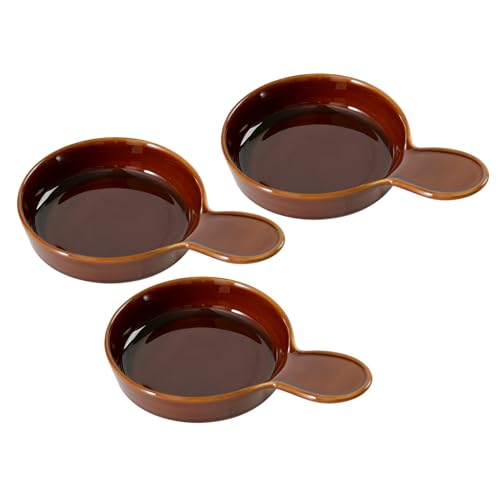 Havniva Ceramic Cat Bowl Whisker Friendly 5.5” Cat Dishes Shallow Cat Food Bowl Anti-Slip Pet Water Bowls for Indoor Cats, Wide Cat Food Dish Prevent Whisker Fatigue (3 Pack) - color: Caramel Brown - C
