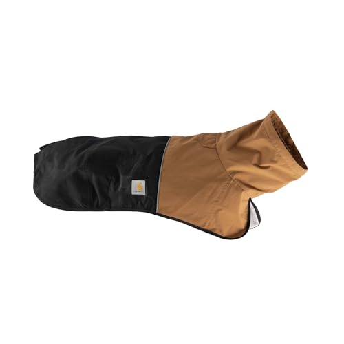 Carhartt Durable Dog Rain Jacket W/Waterproof Storm Defender Material and Adjustable Straps, Carhartt Brown/Black, Medium - size: Medium