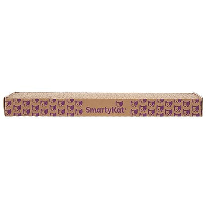 SmartyKat Super Scratcher Corrugated Cat Scratcher and Scratch Pad for Cats, Catnip Infused with Catnip, Scratchers for Indoor Cats and Kittens, Cardboard Scratching Post - size: One Size, style: Rectangle Scratcher