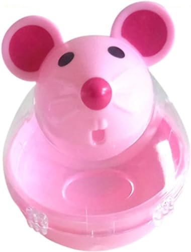 Mouse Shape Interactive Toys for Cats Toy,Play Cat Toy Pet Cat,Kitte Treat Holder Food Storage Dispenser Chew Play Toy for Indoor Cat and Kitten Exercise,Mice and Animal Toys (Pink) - color: Pink