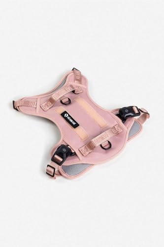 Fei & Eve MagEase 3-Second Magnetic Dog Harness | No-Pull Tactical Vest | Quick-Connect MOLLE w/3 Leash Clips | Heavy-Duty 900D Nylon | Adjustable w/Handle (Medium, Blush) - color: Blush, size: M