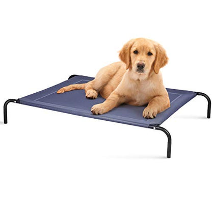 Giantex Elevated Pet Bed for Medium Large Dogs, Keep Pets Cool, Portable Raised Pet Cot Indoor Outdoor Camping, Waterproof Breathable Mat Steel Frame, Easy Assembly (X-Large) - size: X-Large