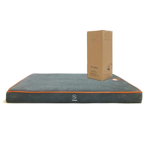 Hard-Wearing Orthopedic Dog Bed for Crate, 29x18 Inch, Made of Memory and HR Foam, Two-Sided Use, Providing Soft and Relatively Hard Support, with an Extra Inner Waterproof Protector (Gray) - size: S（29"L x 18"W x 2.5"Th）