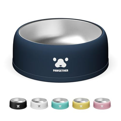 PAWGETHER® Stainless Steel Dog Bowls, Dog Food and Water Bowl Non-Slip Easy to Clean Dishwasher Safe for Puppy Small Medium Dogs Cats Navy Blue 34oz - color: Navy (34oz)