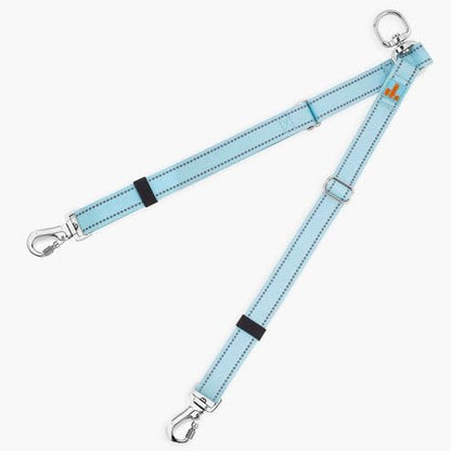 Dog Friendly Co. Leash Splitter | Walk Two Dogs | Complete Control - 360° Swivel, Tangle Free, Adjustable Length, Reflective Webbing, Heavy Duty Clips | Sky Blue - color: Sky Blue