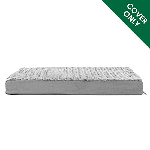 Furhaven Replacement Dog Bed Cover Ultra Plush Faux Fur & Suede Mattress, Machine Washable - Gray, Jumbo Plus (XX-Large) - color: Gray, size: Jumbo Plus (XX-Large) (Pack of 1)