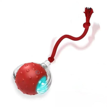 PetScope Interactive pet Toy for Indoor use with Motion Activated, Rechargeable, LED,Bird Sound Effects- Red - color: Red