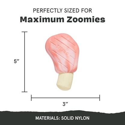 Barkbox Pork Chomp Dog Toy for Durable Tough Nylon Construction with a Gnaw-Friendly Texture, Perfect for Long-Lasting Chewing Fun - Medium - style: Pork Chomp