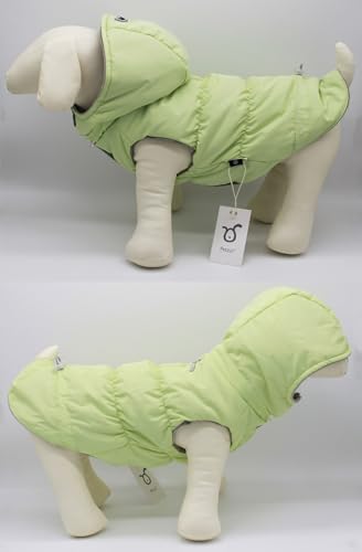 Warm Dog Coat Jacket with Detachable Hood Harness Hole Winter Coat Pet Clothes Dog Cold Weather Coats Cozy Snow Jacket Vest for Small Medium Large Dogs - Blake (Mint, Large) - color: Mint, size: Large