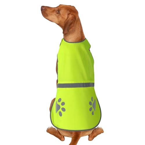 Candofly Reflective Dog Vest, High Visibility Dog Hunting Vest Lightweight Safety Dog Jacket for Night Walking Camping (Neon Green, X-Large) - color: Neon Green, size: X-Large