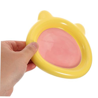 Kisangel Ceramic Cat Food Bowl for Whisker Fatigue Relief Shallow Bear-Shaped Dish for Cats and Small Dogs Non-Slip Design for Wet and Dry Feeding Easy to Pet Plate