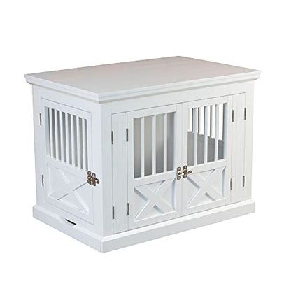 zoovilla Merry Products Triple Door Medium Dog Crate, Color White - color: White