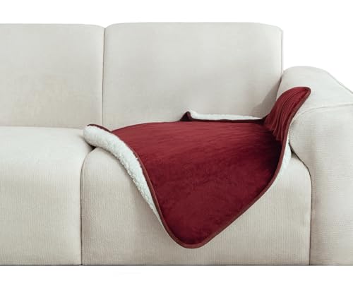 gogobunny Waterproof Pet Blanket for Small Dogs and Cats, Reversible Sherpa Fleece Soft Plush Throw for Couch Protection, Washable Furniture Protector (Romantic Red, 30x30 inches) - color: Romantic Red, size: 30x30 inches