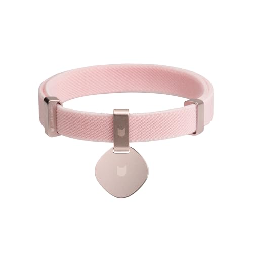 Safety Cat Collar and ID Tag Set - Elastic Quick Release, Non Breakaway Cat Collar Personalized Anodized Aluminum Pet Name Tag, Lightweight for Kitten and Small Large Cats - color: Blush Pink-S, size: Star