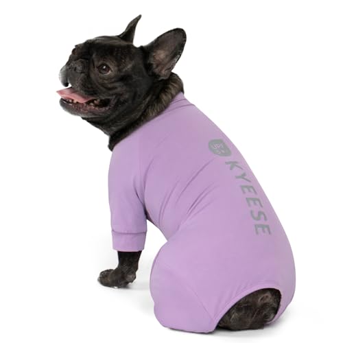 KYEESE UV Protection Dog Shirt, UPF 50+ Cooling Summer Jumpsuit for Small Dogs, Breathable Reflective Shedding Control Dog Sun Shirts, Quick-Dry Dogs Onesie Pet Clothes, Purple, L - color: Purple, size: Large (15-22lbs)
