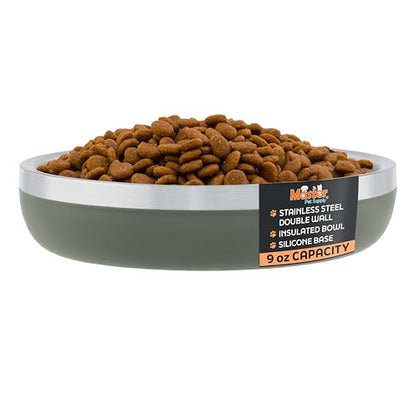 Master Pet Supply Stainless Steel Cat Bowls - 9 oz Heavy Duty - Camo Patrol, Double Wall Extra-Thick Insulated, Non-Slip Pet Water Bowl for Cats & Pets, Anti Rust Metal, Dishwasher Safe - color: Camo Patrol
