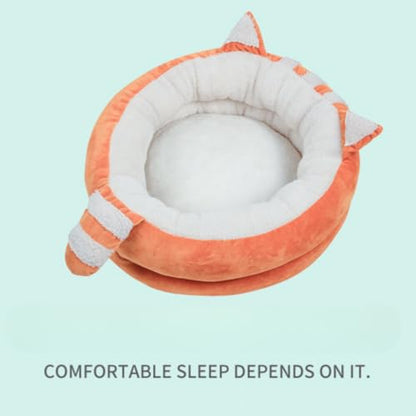 Ultra-Plush Donut-Shaped Cat Bed with Washable Cushion - Cozy Thermal Pet Sleeping Bag for Cats & Small Dogs, Indoor Winter Warmth, Anxiety-Relief Design(Gray) - color: Gray