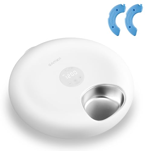 Automatic Cat Feeder Wet Food, Auto Wet Food Feeder for Pets with Two Ice Packs, Digital Cordless Pet Fresh Food Bowl for Newborn Senior Sick Cats and Small Dogs (6-Meal Stainless Steel Food Tray) - color: SS Food Tray