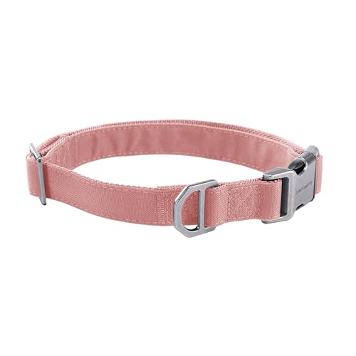 Carhartt Field Dog Collar, Fully Adjustable, Durable 600-Denier Fabric W/Reflective Wordmark for Visibility, Rose Tint, Medium - color: Rose Tint, size: Medium