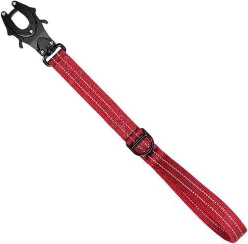 ICEFANG Short Dog Leash 18 Inch Reflective Nylon Traffic Leash with Padded Handle,Heavy Duty Auto Lock Swivel Clip for Medium Large Dogs No Pull Training Walking (Red, 18 Inch) - color: Red, size: 18 Inch