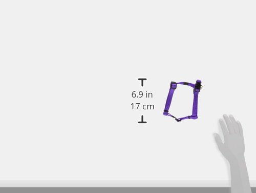 Reflective Adjustable Dog H Harness for Small to Medium Dogs; matching collar and leash available, Purple - color: Purple