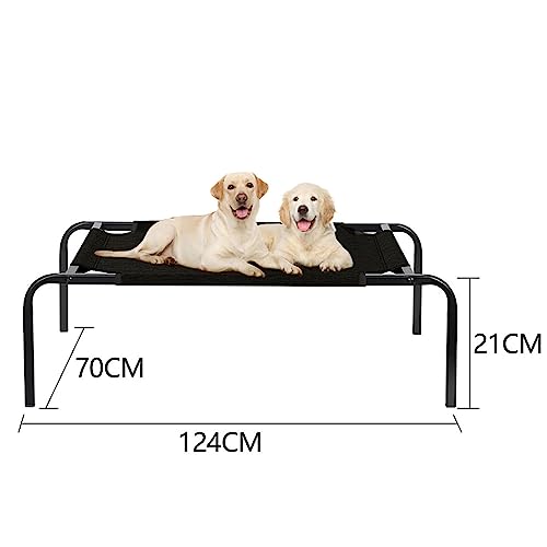 Cooling Elevated Dog Bed, Outdoor Portable, Chew Resistant, Breathable, Washable with Non-Slip Feet, Portable Pet Bed for Dogs and Cats (70 * 124 * 21cm)