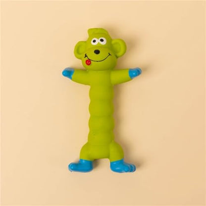Squeaky Toy for Dogs, Cute Pet Chewing Teething Pet Toy Latex Chew Toys Convex Design for Puppy Small Medium Large Dogs, Interactive Dog Toys for Aggressive Chewers (Green) - color: Green monkey