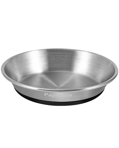 Stainless Steel Cat Bowl 1PC, Non-Slip cat Food Dishes, Metal Pet Food and Water Bowls, Whisker Friendly with Wide and Shallow Design, 6.3'' Wide, 0.7mm Thick Steel, Ideal Pet Dish (1 PC-6.3in) - color: 1 PC-6.3in