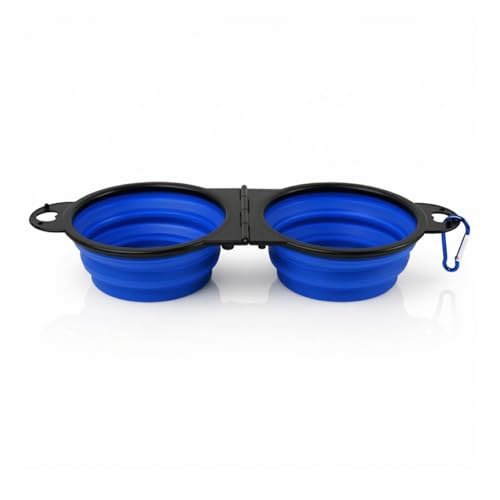Bee Neat Adjustable Pet Bowl with 2 Size Options – Foldable Travel Dog & Cat Bowl 12.5 x 4.3 x 2, Collapsible Food & Water Bowl for Walking, Hiking & Outdoor Travel, Blue - color: Blue