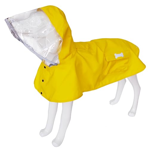 Waterproof Dog Raincoat, Adjustable Reflective Lightweight Pet Rain Clothes with Poncho Hood (X-Small, Yellow) - color: Yellow, size: X-Small(4-9lb)