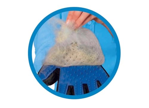 Five Finger Deshedding Glove- Premium Version, Gentle Grooming Glove Great Cats & Dogs with Long or Short Fur- Includes 1 Authentic Right-Hand Glove & 1 Lint Roller