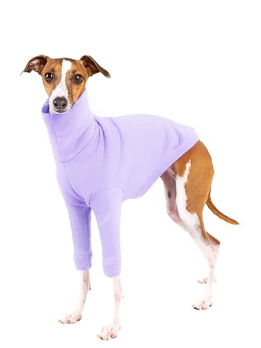 Dog Fleece Sweater Turtleneck Long Sleeve Pullover Sweatshirt Warm Puppy Clothes for Small Medium Dogs - color: Purple, size: X-Large
