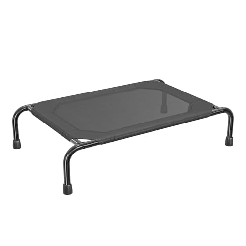 Simple Trending Raised Dog Bed for Small Dogs, Waterproof Elevated Dog Cot, Outdoor Cooling Pet Bed, 36.5" x 22.5", Black - color: Black, size: 36.5"L x 22.5"W x 8.25"Th
