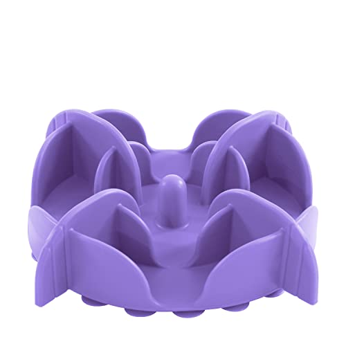 Jaoul Slow Feeder Dog Bowls Insert, 5.4 Inch Cuttable Slow Feeder Insert with 17 Octopus Suction Cups for Small Size Dog Food Bowl (Small, Purple) - color: Purple, size: Cuttable(Small)