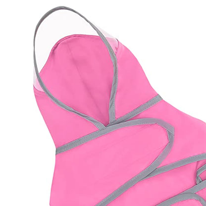 HDE Dog Raincoat with Clear Hood Rain Jacket Poncho for Small Medium Large Dogs Pink - XL - color: Pink, size: X-Large